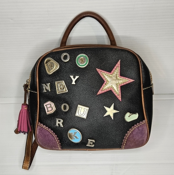Y2K Dooney&Bourke Square Backpack Purse ,Graffiti Charms, Lindsay Lohan Vintage. main image 14